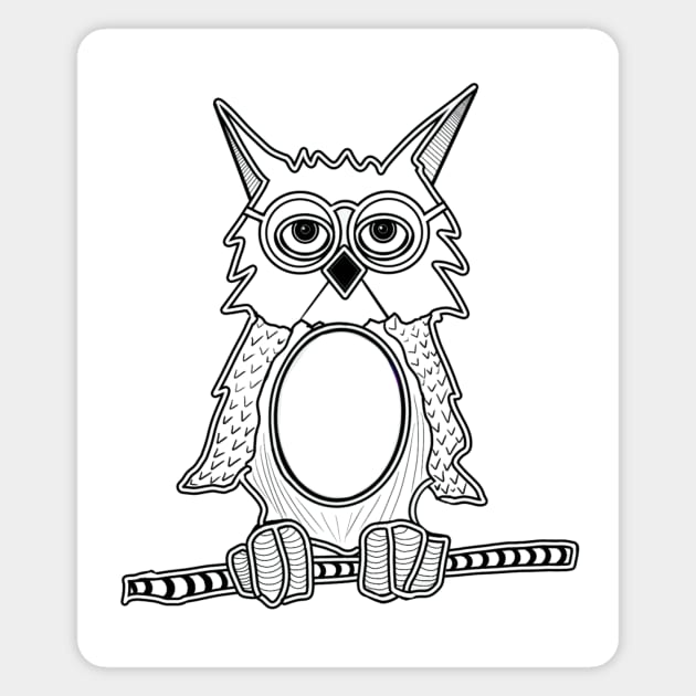 Little owl on a branch... Magnet by AtelierFafard